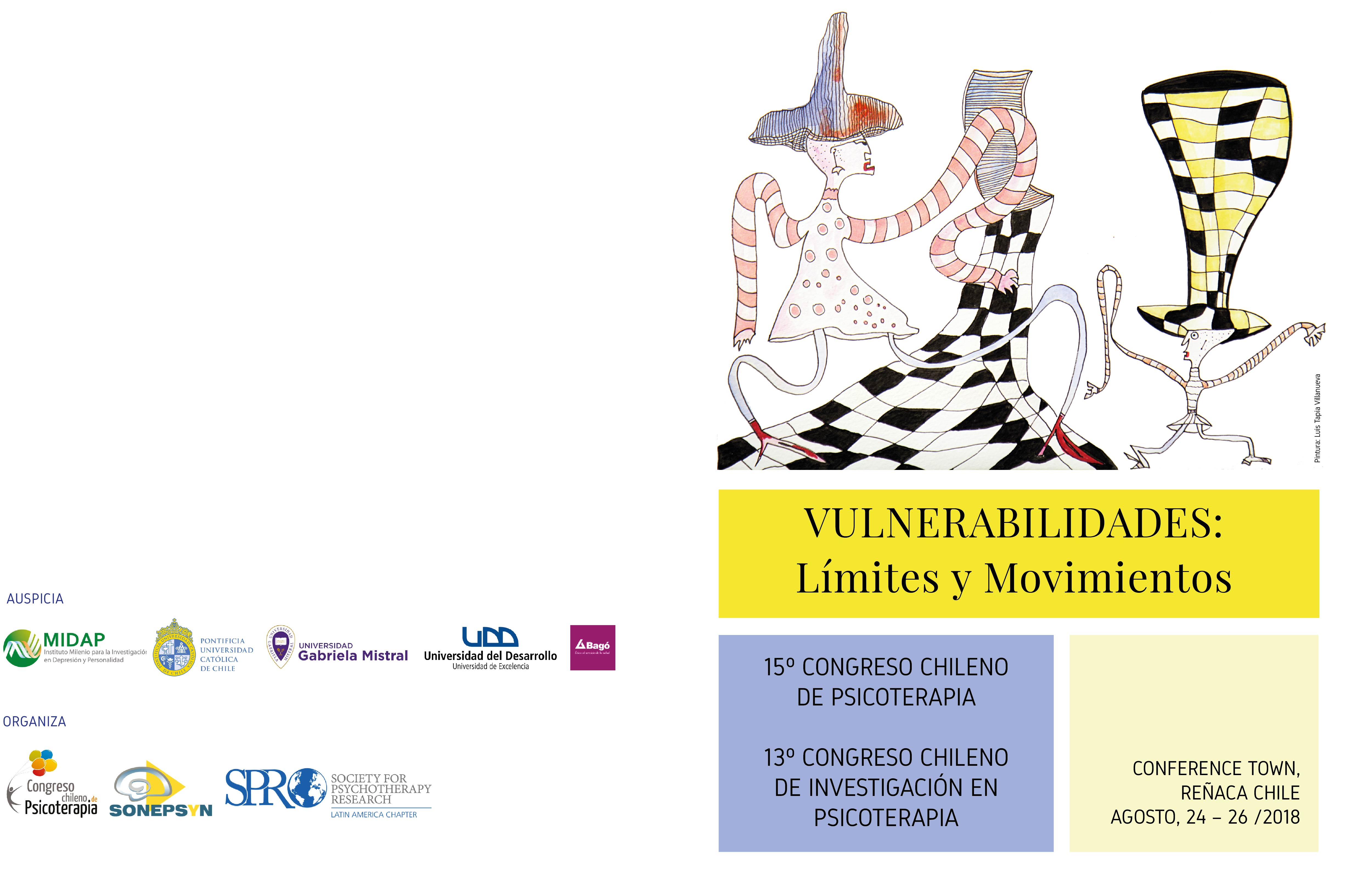 13º Congreso Latinoamericano de investigación en psicoterapia y 15º Congreso chileno de psicoterapia.